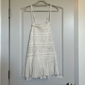 FREE PEOPLE mini white lace dress